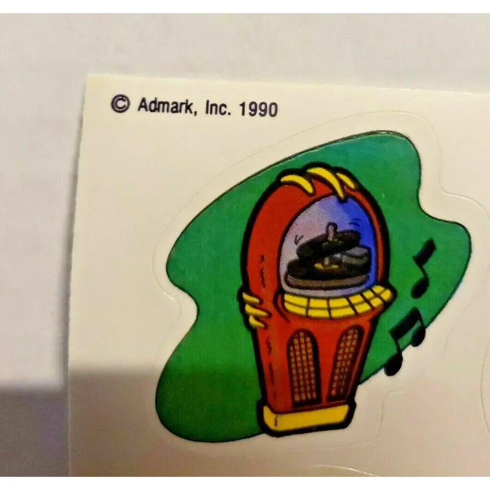 Vintage 1990 Admark‎ Inc Children Meal Fast Food Toy Prize Stickers 2 Sheets NOS